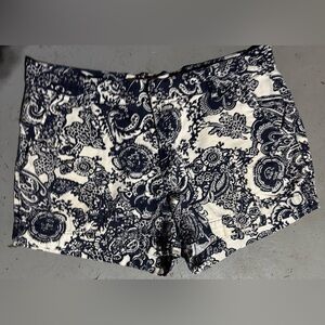 Joe Fresh Blue and White High Waist Shorts
